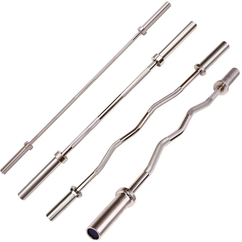 Barbell Curl Bar EZ Bar Strength Training Threaded Chrome Barbell Bar for Hip Thrusts