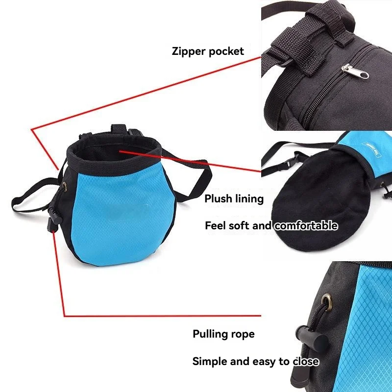 Durable Lightweight Rock Climbing Weightlifting Bouldering Chalk Bag with Magnesium powder