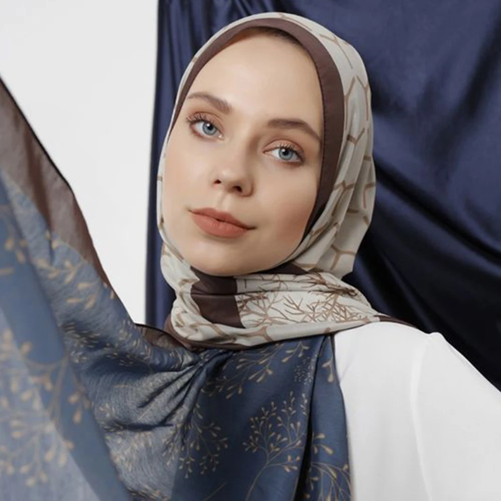 Модный хлопковый шарф с принтом