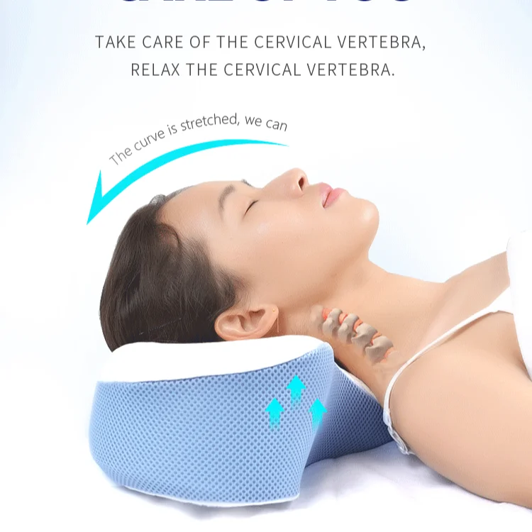 oem mould beauty leisure ergonomic firm cervical latex memory foam sleep well curve contour bedding pillows for neck pain