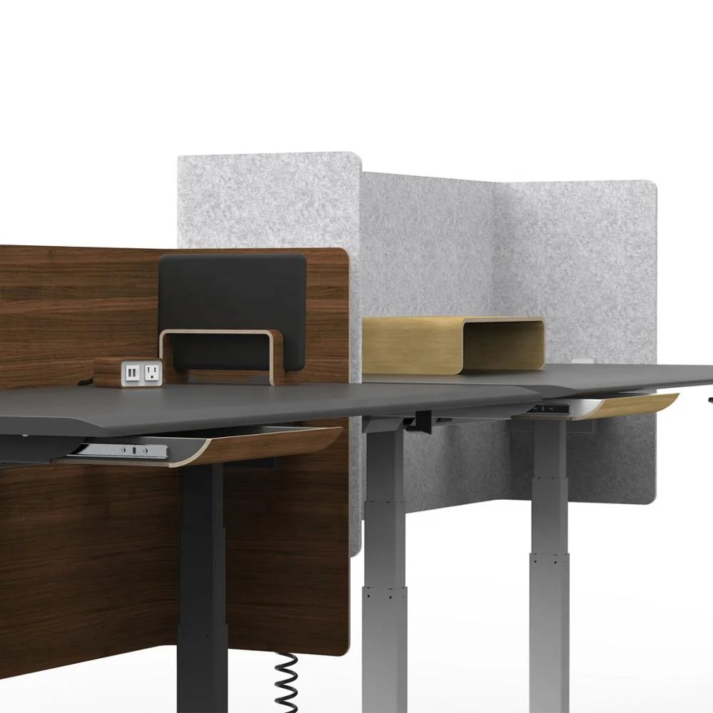 Eco-friendly Material Polyester Fiber PET Felt Acoustic Privacy Screen Partition Soundproof Foldable Workstation Divider Screens