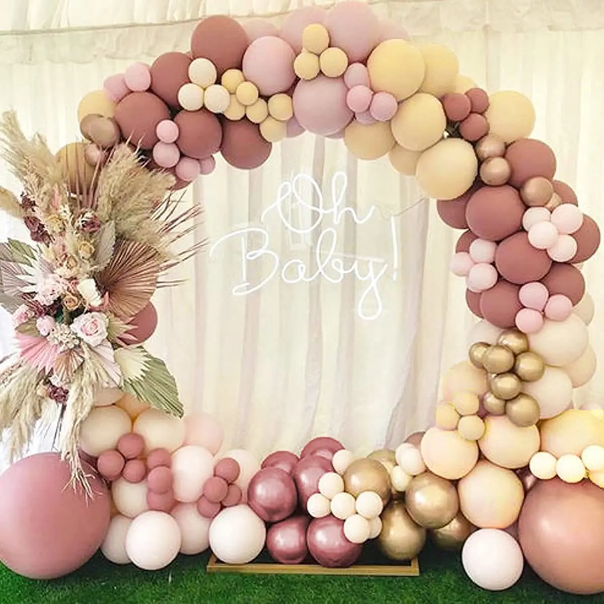 Gold Pink White Yellow Orange Balloons Macaron Latex Ballons garland Arch Kit for Birthday Wedding anniversary