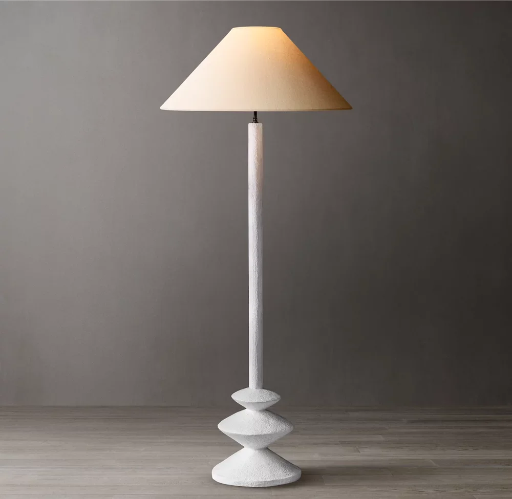 Simple Retro White Living Room Upright Standing Light Bedside Bedroom Study Floor Lamp