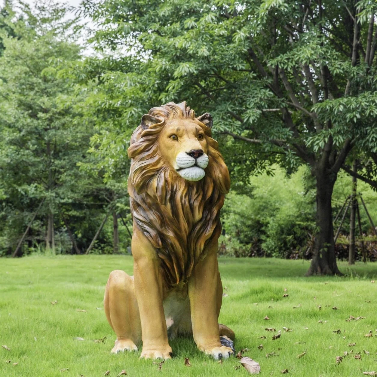 Animal Resin Crafts Outdoor Garden Decoration Zoo Equipment Zoo Decoration Fiberglass Lions Statue