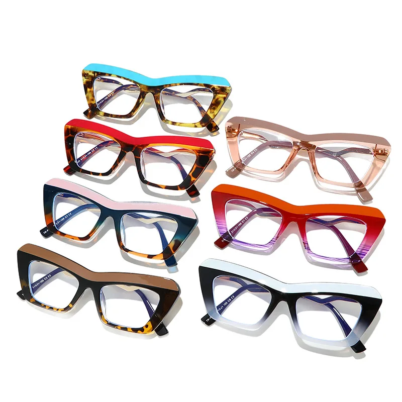 5035 Colorful Fashion Square Women Glasses Frame Trendy Punk Transparent Eyewear Men Retro Optical Clear Lens Eyeglasses Female