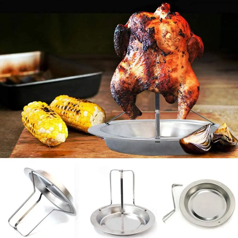 Rack Stand Chicken Holder Folding Vertical Roaster Chicken BBQ Tools BBQ Grill Accessories Chicken Roaster bbq smoker