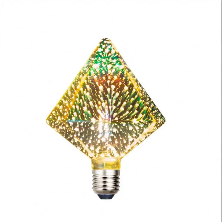 A60 ST64 G80 G95 G125 LED Light Bulb E27 3D Fireworks Edison Bulb Party Lamp Holiday Christmas Decoration