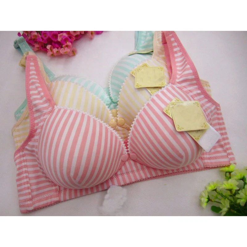 
New cotton striped breastfeeding bra color cotton pregnant women no steel ring underwear mother breastfeeding bra 