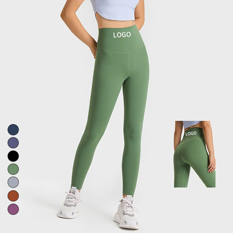 Autumn New Yoga Outfit Versatile High Stretch Ribbed Anti-Glare High Neck Vest Style Bra with Solid Pattern Sports Running Pants