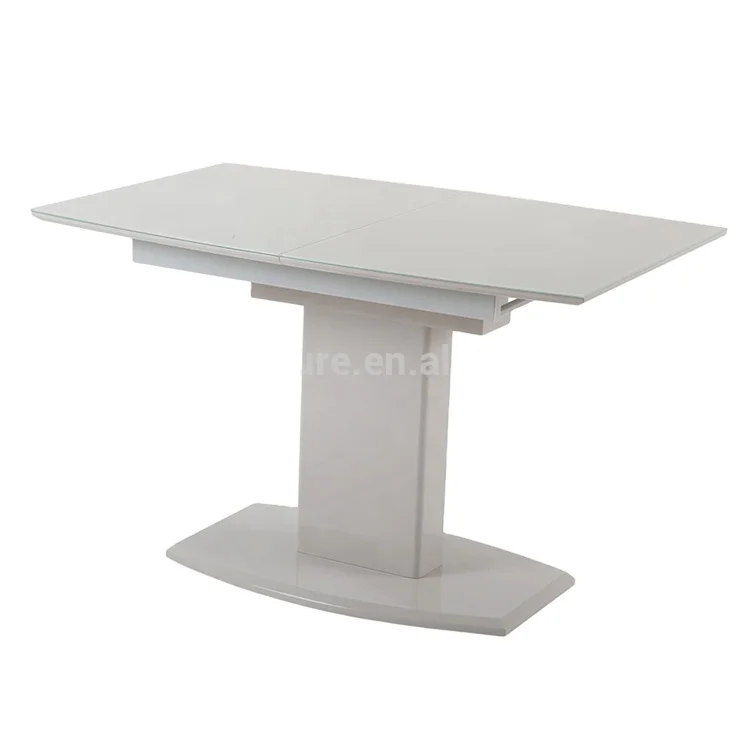 high quality MDF extendable high gloss white painting dining table dining room furniture