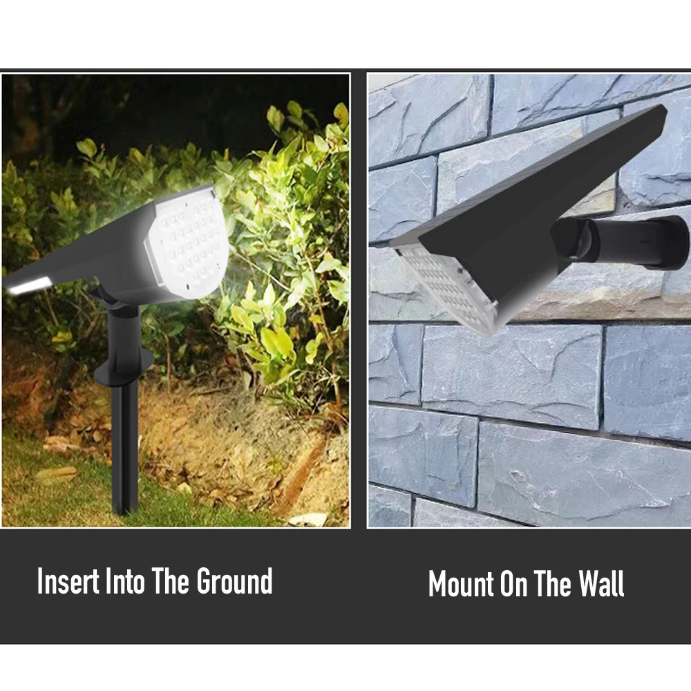 Outdoor Waterproof IP65 Adjustable Landscape Spotlight Wireless Garden Lamp Lawn RGB Lawn Courtyard Spotlight led solar light