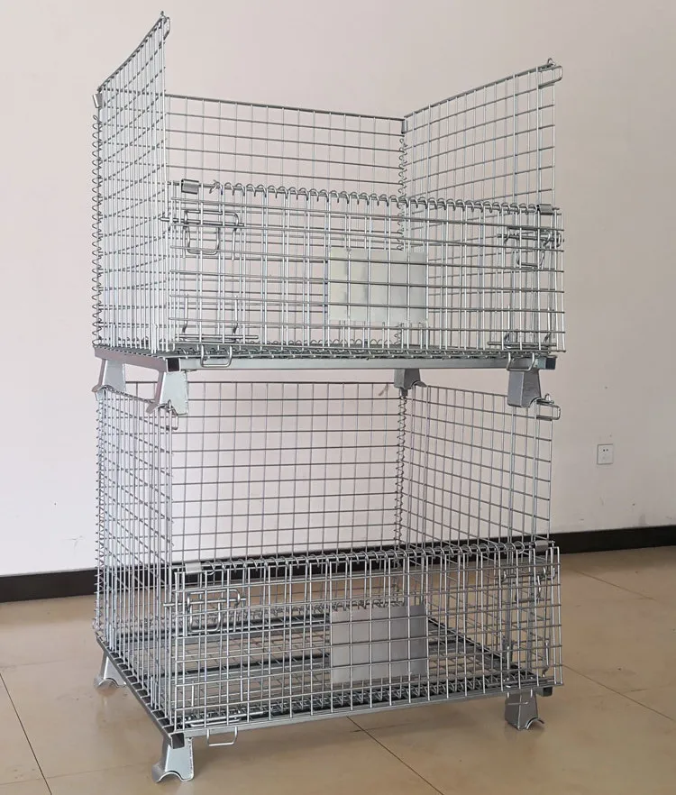 Customized OEM Metal Storage Cage Folding Wire Mesh Cage Storage Steel Crate