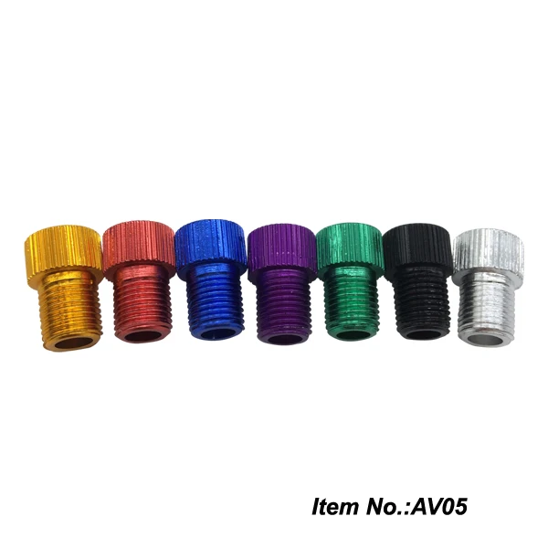 To Schrader Aluminum Tire Caps Adaptor for Bicycle Valve to Car Presta/french Godeson