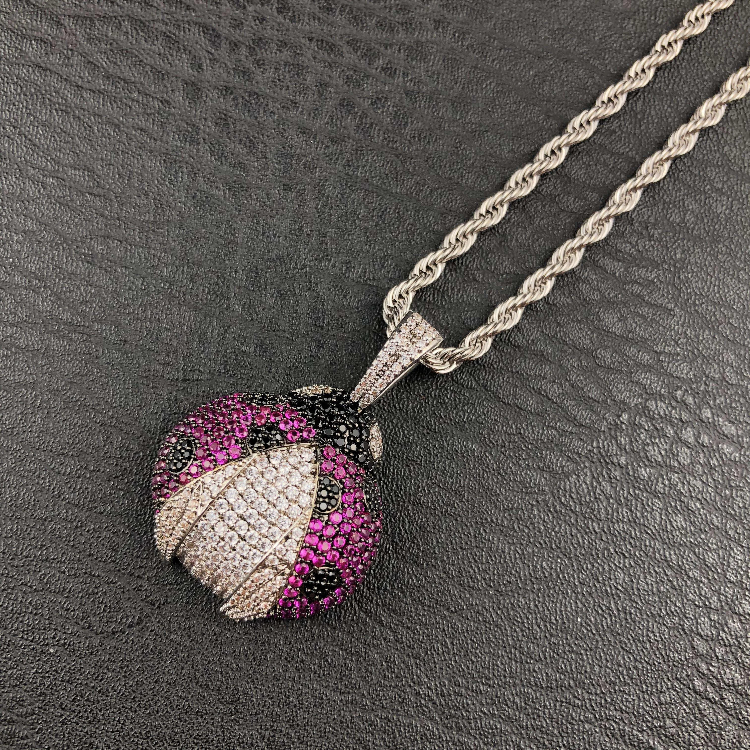 Worm pendant in yellow gold and white gold