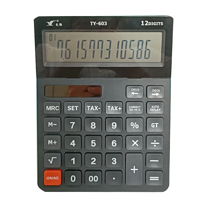 Бухгалтерский солнечный калькулятор и аккумулятор пользовательский налог финансовый большой 12 цифр Настольный