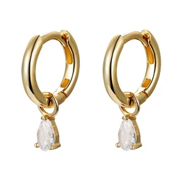 Charm 18k Позолоченные 925 стерлингового серебра ювелирные изделия huggie женские Циркон Простой маленький серьги в виде колец