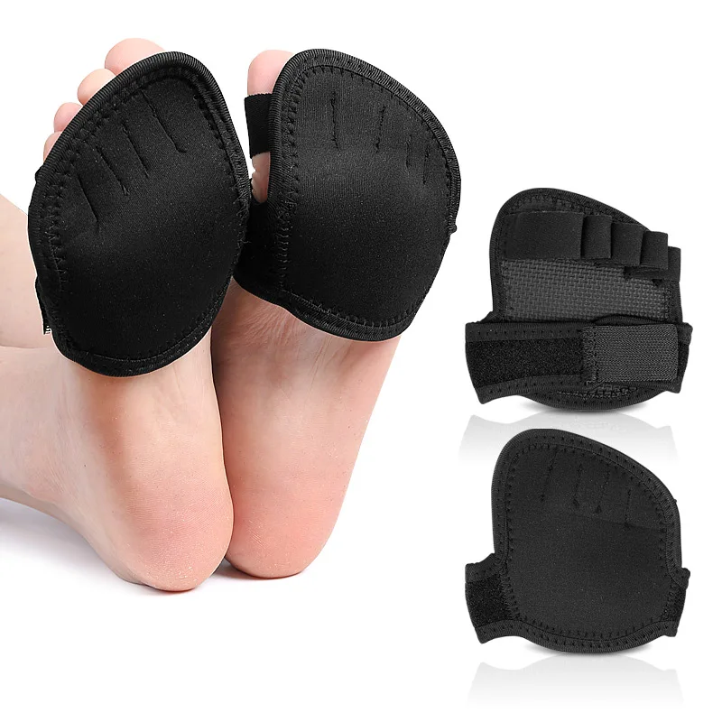 5-Toe Yoga Socks with Adjustable Belt Invisible Half Forefoot Pad Anti-slip Toeless Socks Women Metatarsal Pads