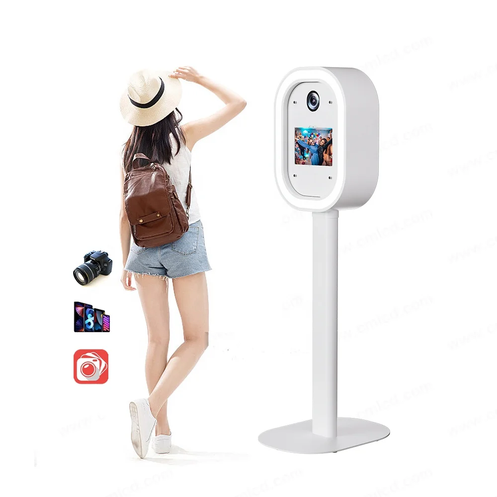 Factory direct sales Salsa landscape mode tablet PC selfie photo booth black dslr camera oval photo booth with case