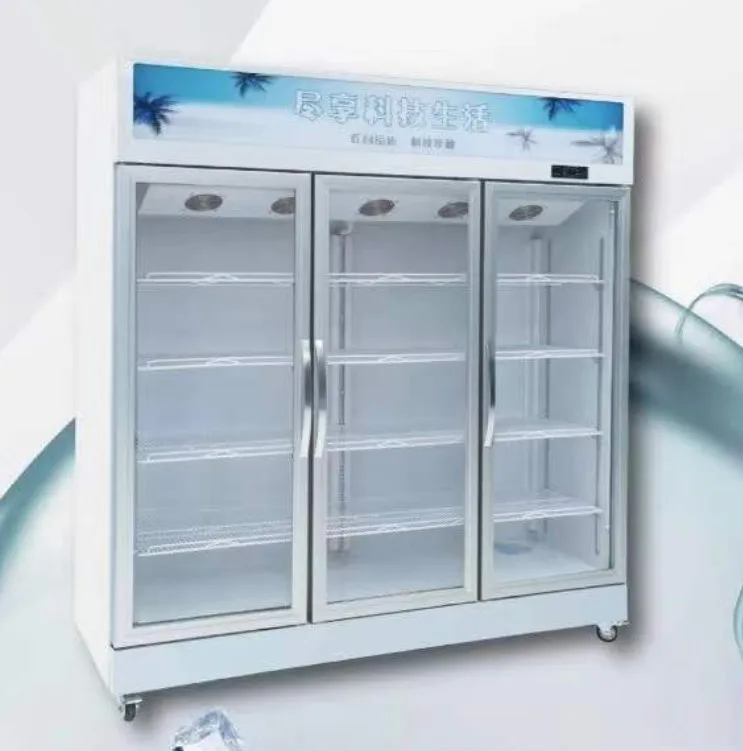 XLC-1800Y Commercial Vertical Beer Display Cooler Supermarket Double Door Drinks Refrigerator