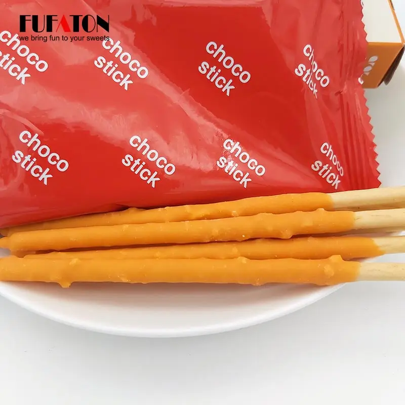 Halal certified Hot selling different flavoring Chocolate coating Crispy Biscuit Stick Choco stick