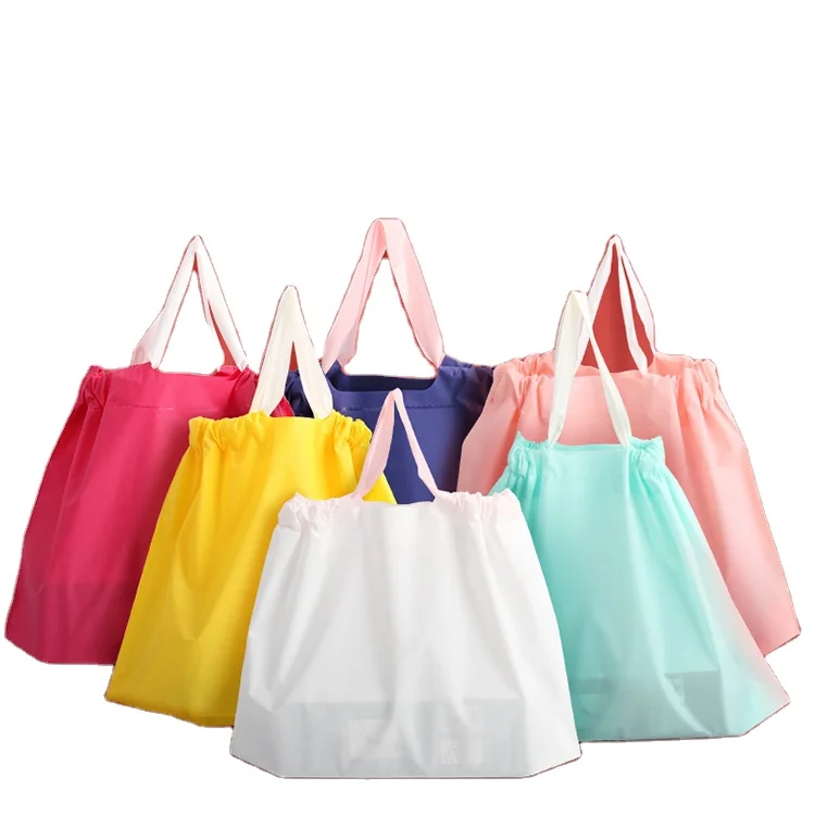 Custom made cheap plastic tote bags clothing shopping reusable plastic shrink bag