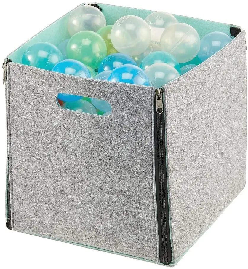 Hot selling folding handle flower girl set rectangle customized felt storage fashion picnic basket with low price