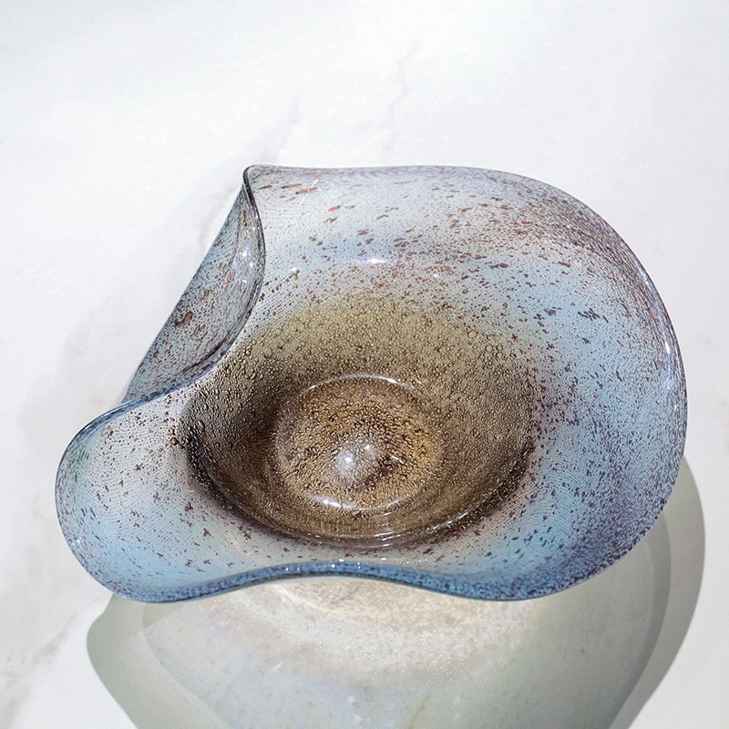 New Designs Colored irregularly Glass Salad Luxury Tray Decorative Bowl For Home Decor