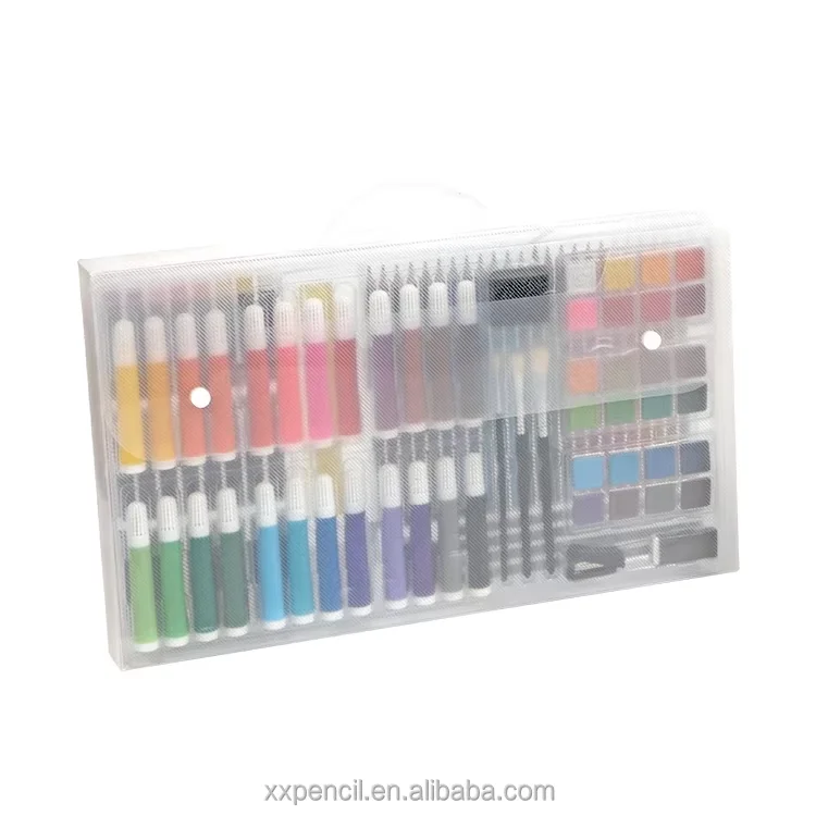 Hot Selling Creative Art Set Plastic Palettes 113PCS PP Box Tipping Art Colour Pencils Set