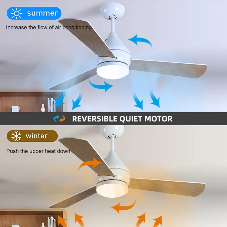 Factory Hot Sale Nordic Style Minimalist Restaurant 3 Plywood Blades Ceiling Fan Lights