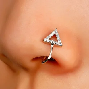 U shape Faux Piercing  Stainless Steel Heart Clip On Nose Ring Star Faked Nose Piercing Clip On Cross Nose Clip Jewelry