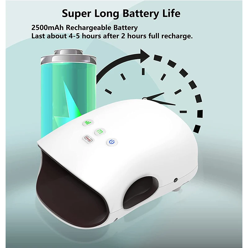 Rechargeable Kneading Hand Massager with Heat   Air Compression Cordless Electric Hand Massager