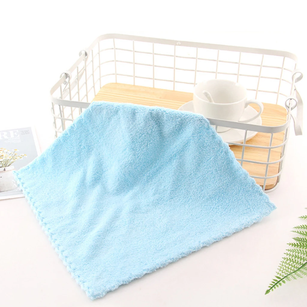 Lint-free Custom Logo 30*30cm Microfiber Kitchen Cloth Coral Fleece Towel Kitchen Dish Cloth