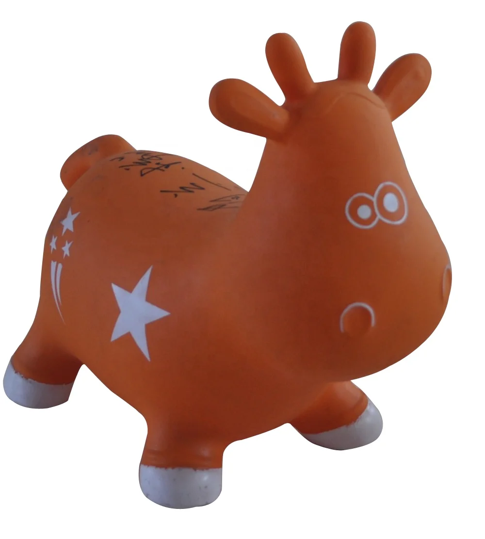 Hot sales toys 2021flex Hopper bouncing rubber inflatable jumping animal white cow for baby