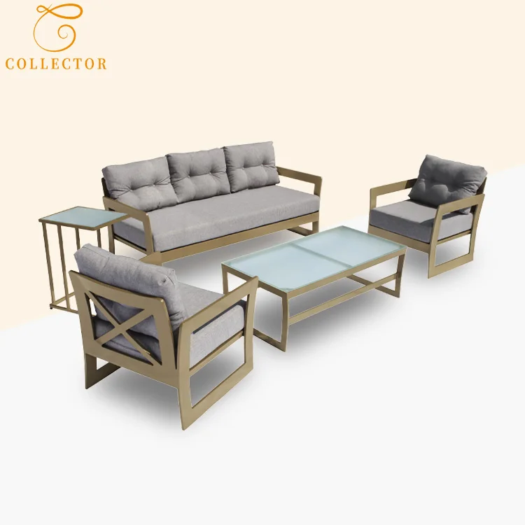 Patio Garden Aluminum Sofa Set Sectional Patio Corner Sofa Set square Shape Sofa Set Outdoor Furniture