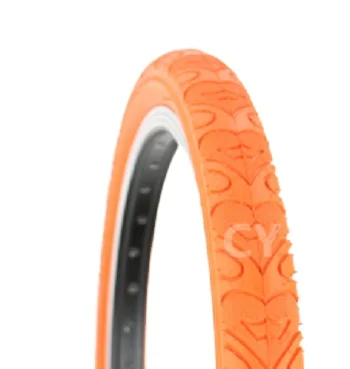 16*1.95 Durable Use Cheap Price Full Orange Color Bicycle Natural Rubber Tire