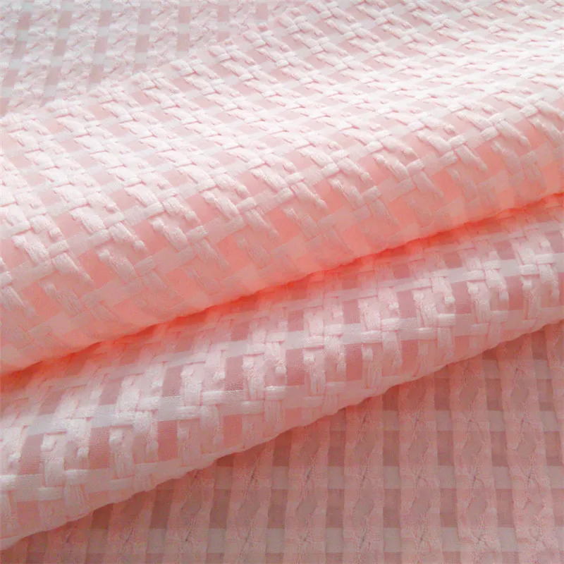 100%polyester grid jacquard organza fabric for dress
