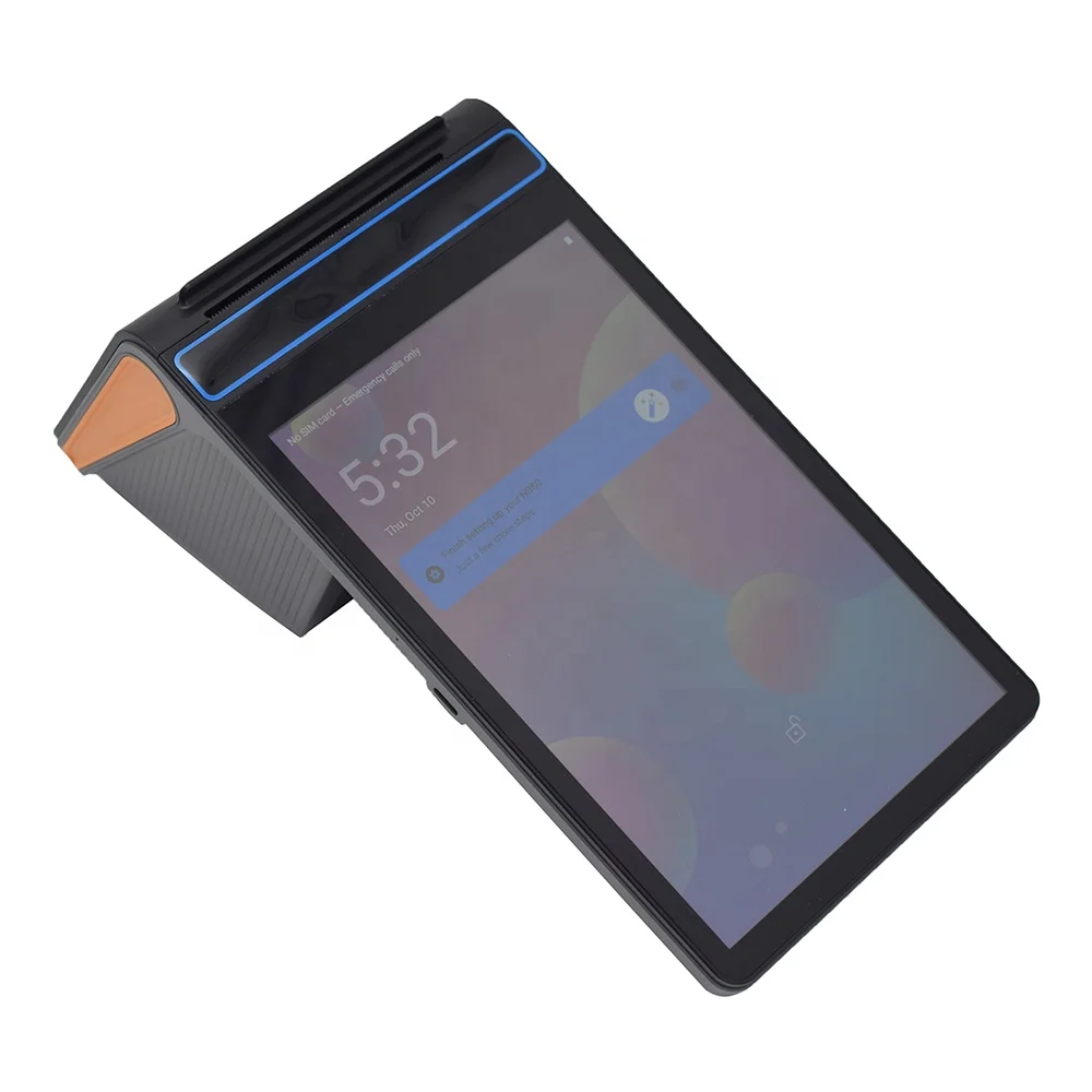 Handheld POS with 8 inch touch screen Android OS dual-SIM 4G LTE WiFi Bluetooth GPS Android 12.0