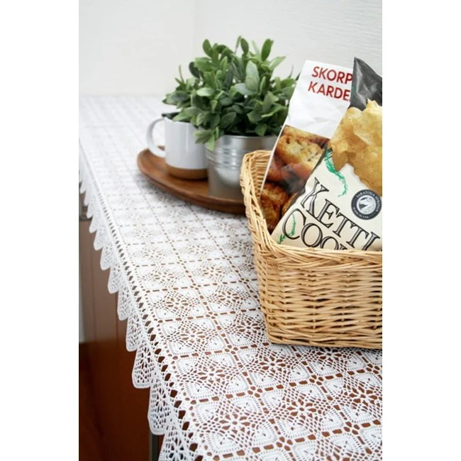 High quality elegant design table cloth decorations products interior accessories fabric lace pvc tablecloth Polyethylene lace