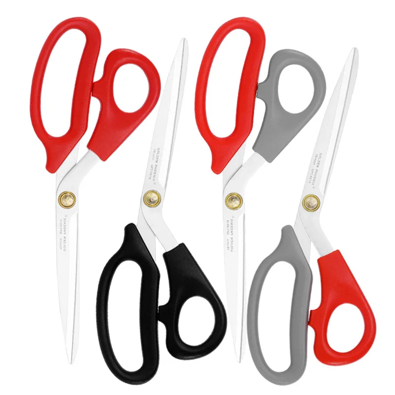 Customized Logo 10 Inch Plastic Grips Stainless Steel Fabric Cloth Sewing Scissors Tailor Scissor