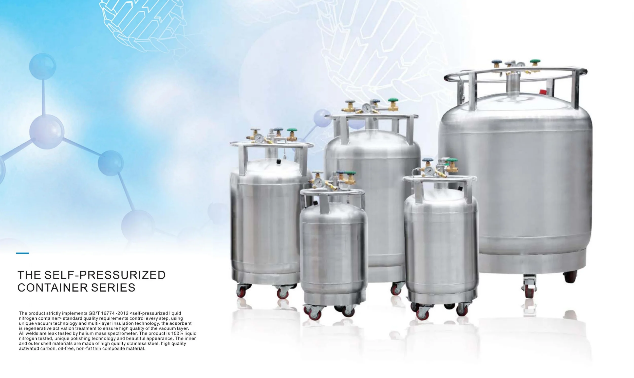 YDZ-100 Self-pressurized LN2 Tank stainless steel Cryogenic Liquid Nitrogen Container filling tank for laboratory
