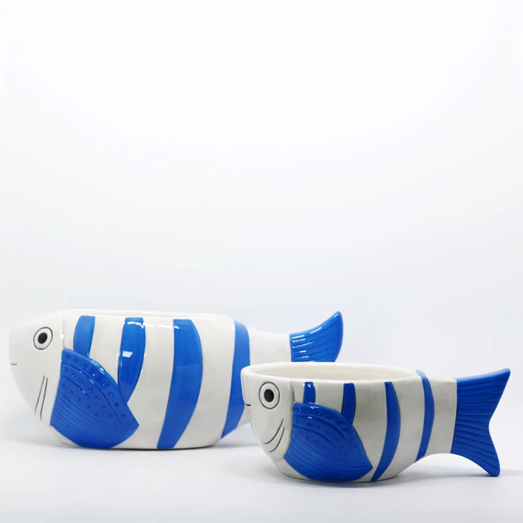 Wholesale printed logo custom animal pet fish shaped ceramic mug