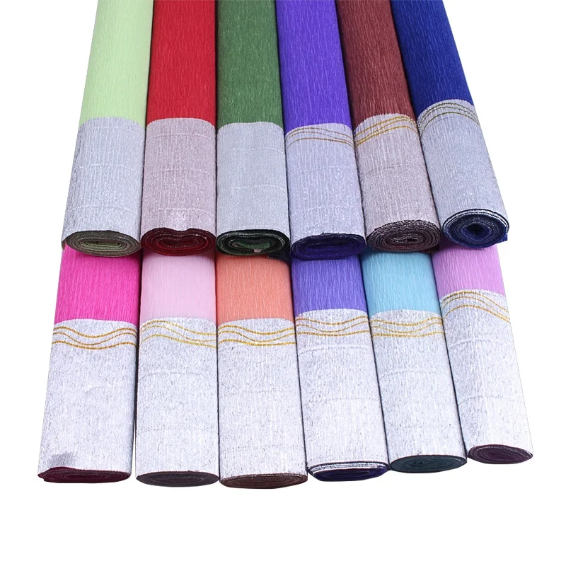 factory hot sale premium quality silver crepe paper roll Wholesale handmade diy artificial flower crepe paper