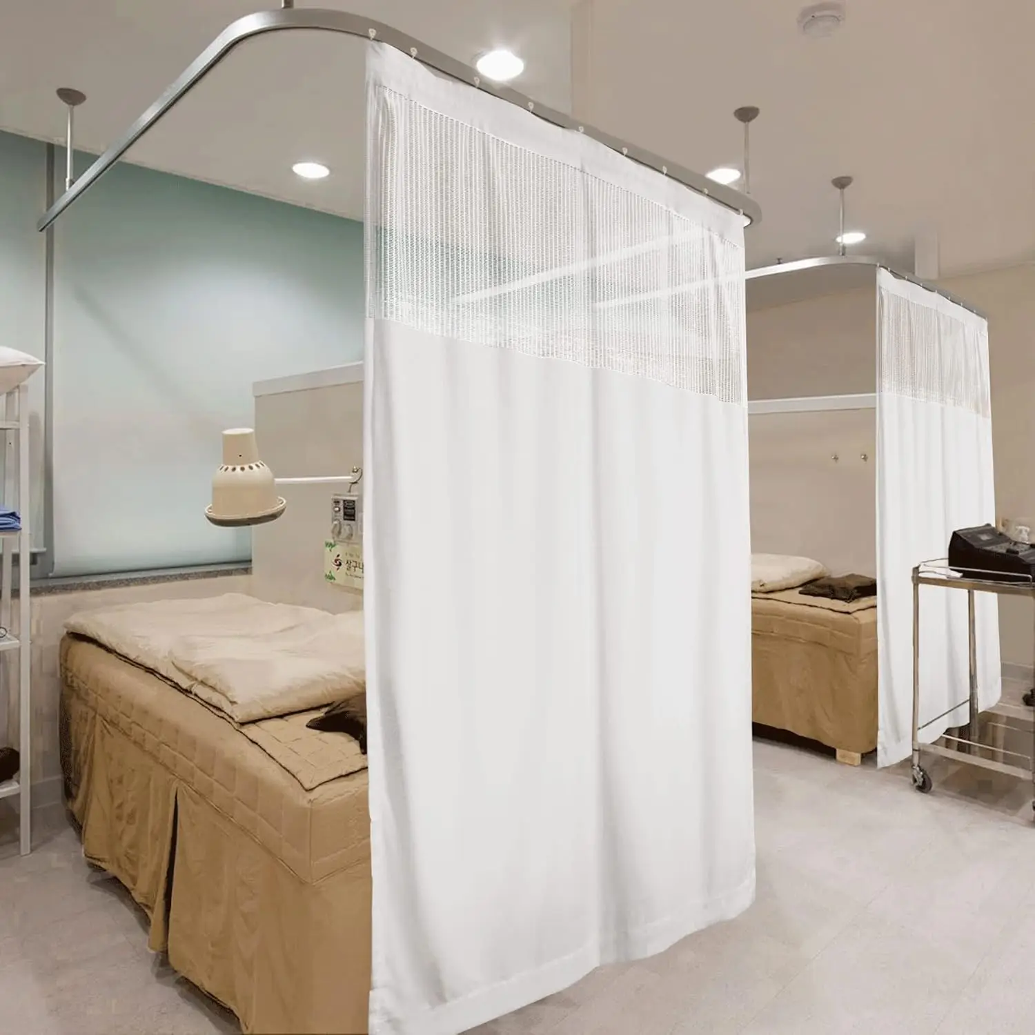 Hot Sale High Precision Thick Breathable Mesh Medical Curtain Fabrics Hospital Anti Bacterial Partition Cubicle Curtains