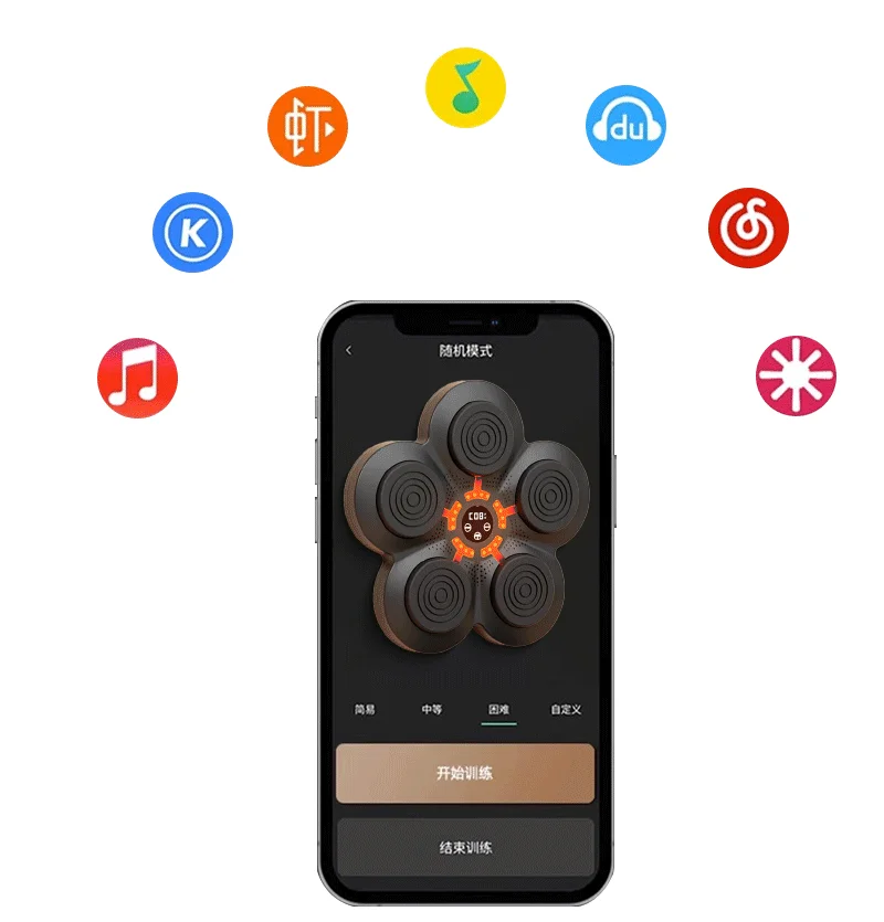 Exercise response intelligent music boxing machine Bluetooth boxing equipment ABS wall boxing target for home use