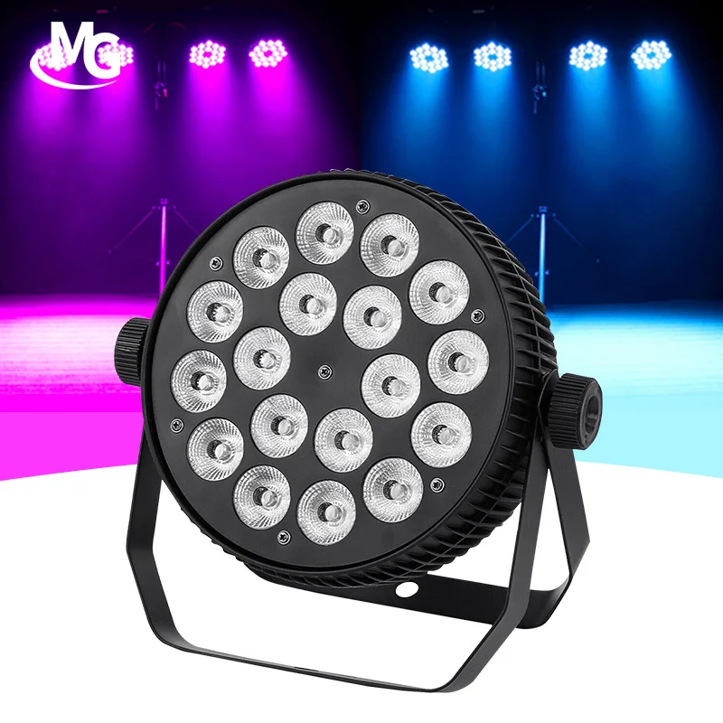 18*18W RGBW 4/5/6in1 LED Par Stage Lighting DMX Wireless Flat LED Par Light for Stage Bar Nightclub Club