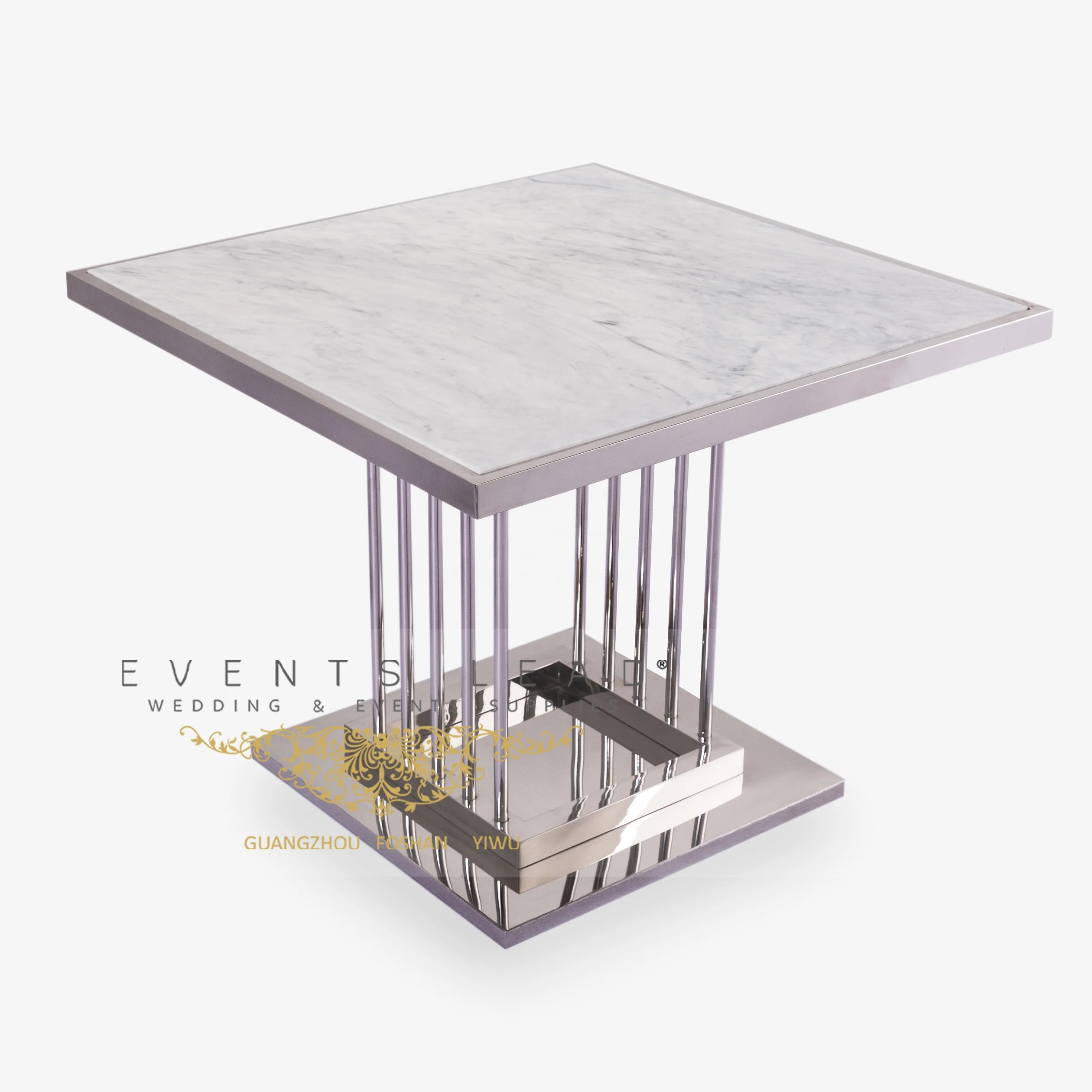 Sell Hot Wedding Supplies Silver Square Stainless Steel YAVANNA Wedding Cake Table
