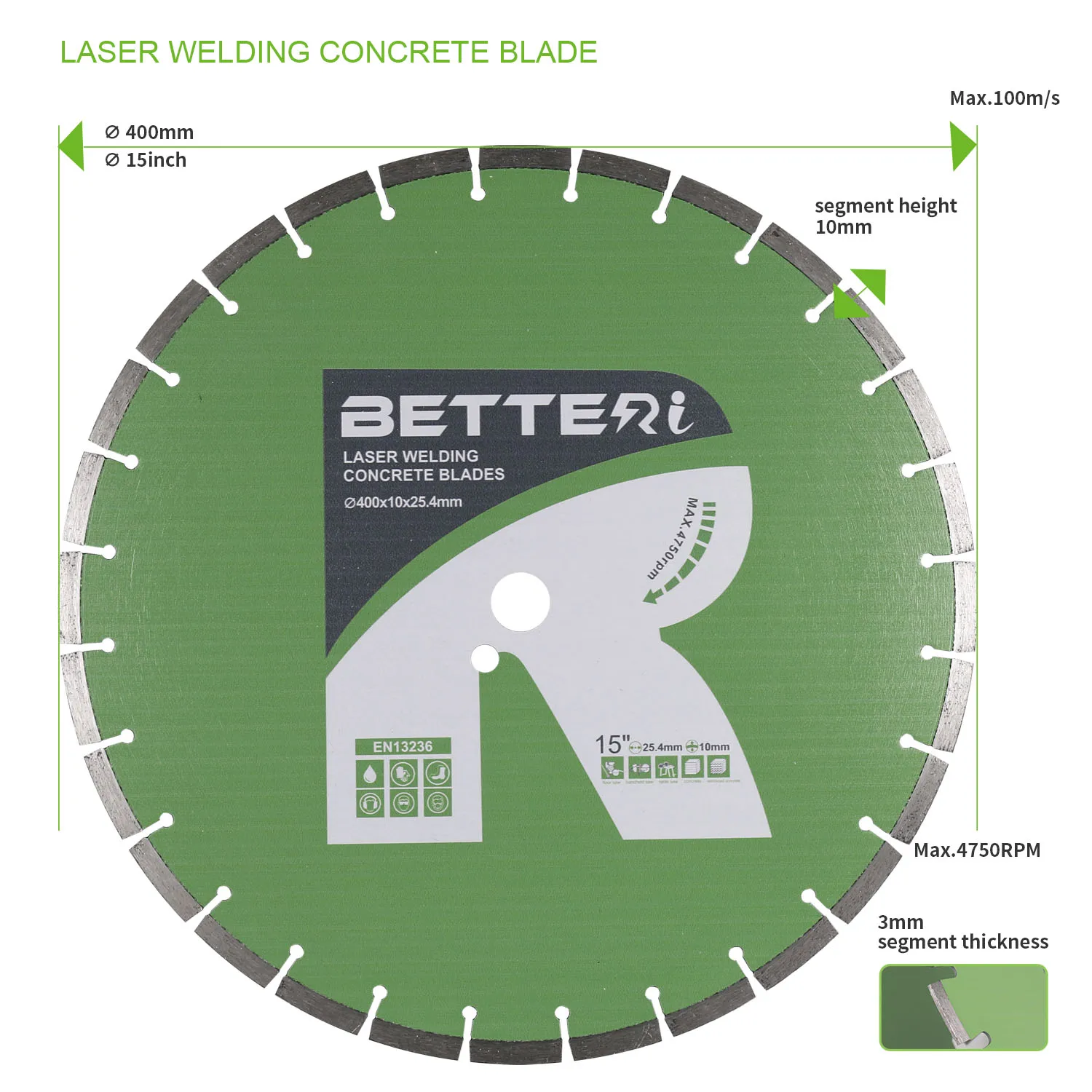 BETTERI High quality Floor Saw Blade for Cutting Reinforced Concrete