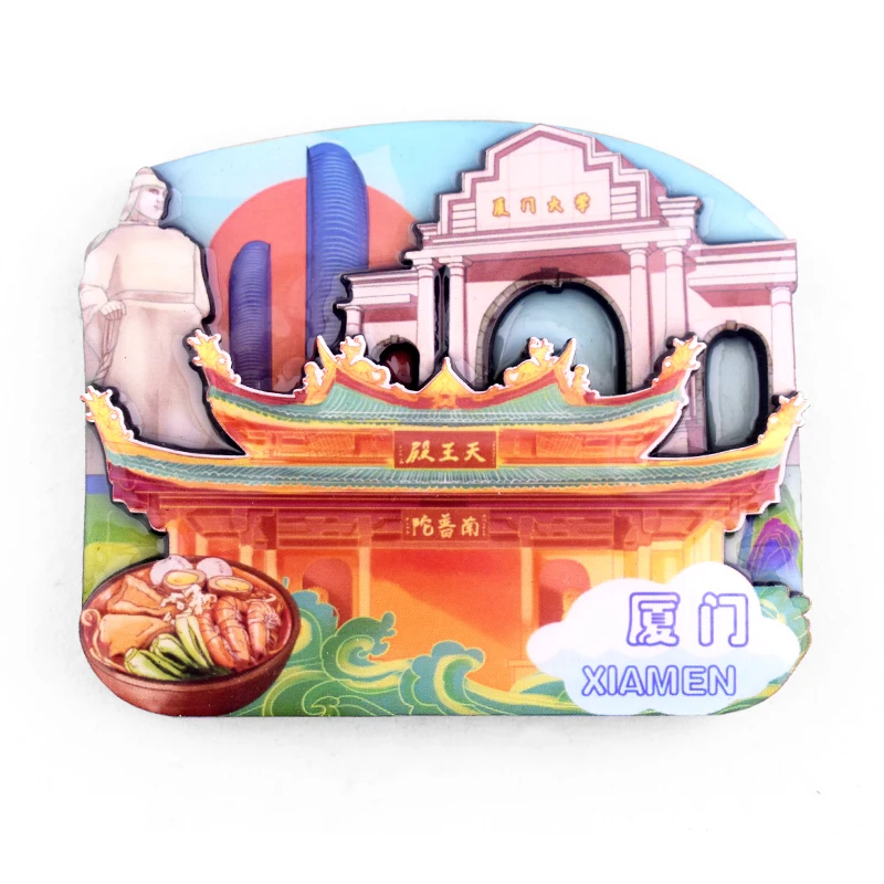 New Wooden Glue Fridge Magnet Scenic Spot Souvenirs Customized Different Styles Refrigerator Magnets