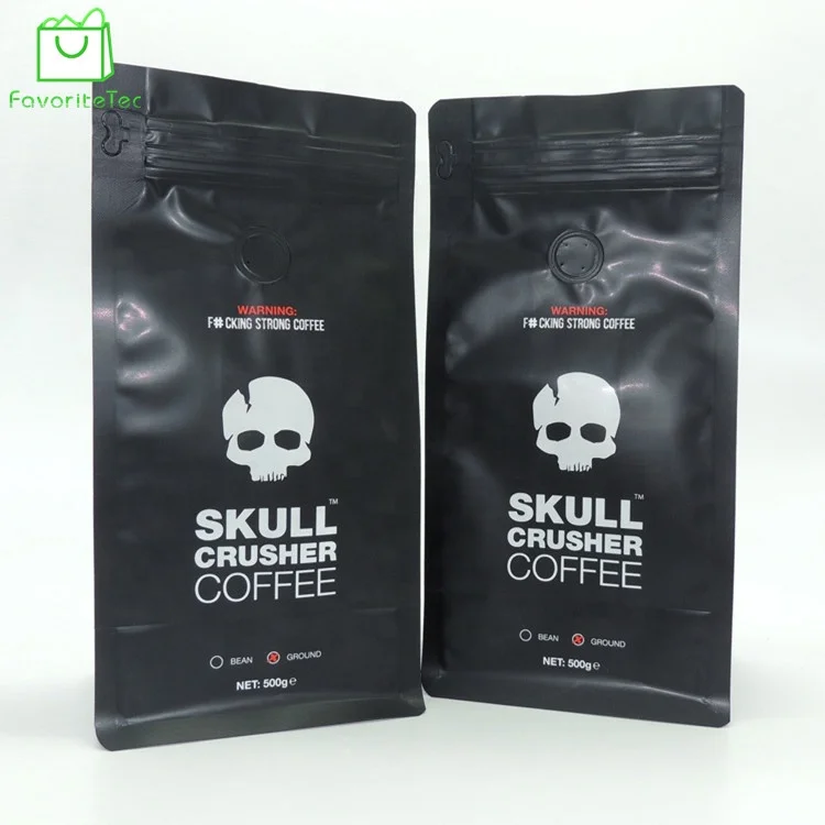 Custom Made Flexible Packaging Flat Bottom 100gr 100g 150 g 250g 500g 1kg Coffee Bag