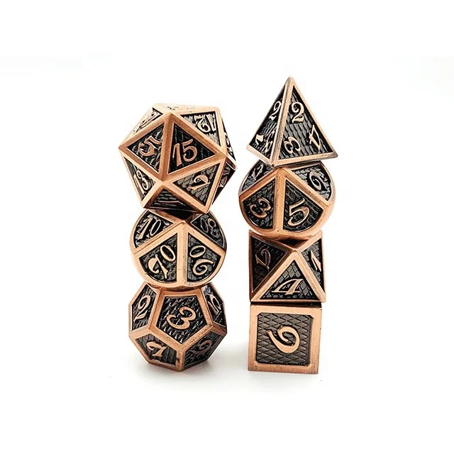  Polyhedral Prg недорогой набор игральных костей Dnd металлические кости на заказ игры DND индивидуальный логотип цвет цинковый сплав Air Express 10